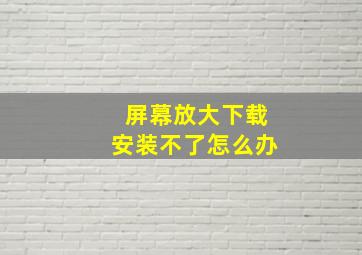 屏幕放大下载安装不了怎么办