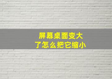 屏幕桌面变大了怎么把它缩小