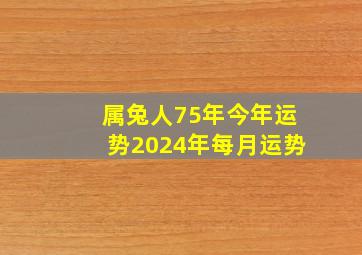 属兔人75年今年运势2024年每月运势