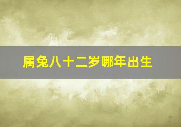 属兔八十二岁哪年出生