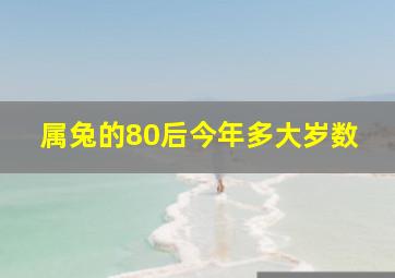 属兔的80后今年多大岁数