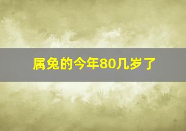 属兔的今年80几岁了