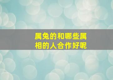 属兔的和哪些属相的人合作好呢