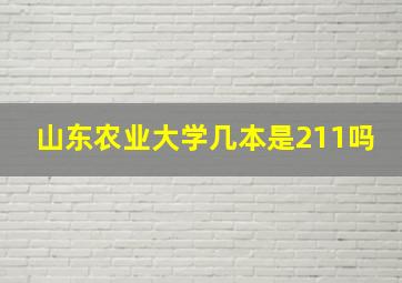 山东农业大学几本是211吗