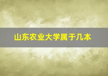 山东农业大学属于几本