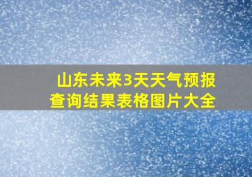 山东未来3天天气预报查询结果表格图片大全