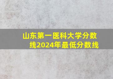 山东第一医科大学分数线2024年最低分数线