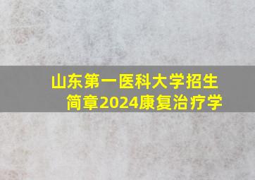 山东第一医科大学招生简章2024康复治疗学