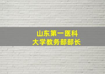 山东第一医科大学教务部部长