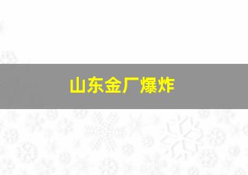 山东金厂爆炸