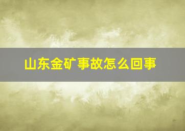 山东金矿事故怎么回事