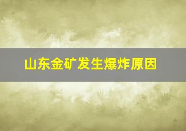 山东金矿发生爆炸原因