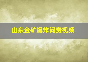 山东金矿爆炸问责视频