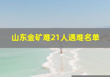 山东金矿难21人遇难名单