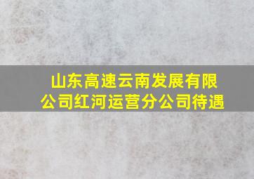 山东高速云南发展有限公司红河运营分公司待遇