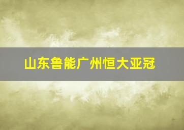 山东鲁能广州恒大亚冠