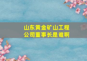 山东黄金矿山工程公司董事长是谁啊