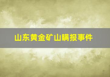 山东黄金矿山瞒报事件