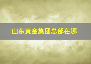 山东黄金集团总部在哪