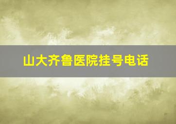 山大齐鲁医院挂号电话