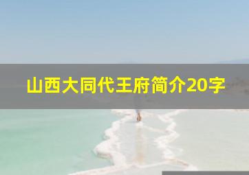 山西大同代王府简介20字