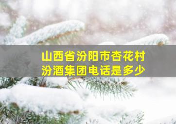 山西省汾阳市杏花村汾酒集团电话是多少