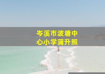 岑溪市波塘中心小学蒲升照