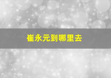 崔永元到哪里去