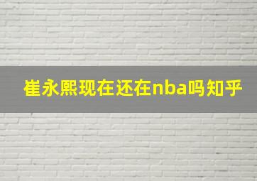 崔永熙现在还在nba吗知乎