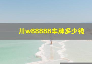 川w88888车牌多少钱