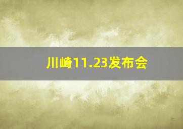 川崎11.23发布会