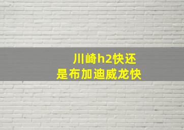 川崎h2快还是布加迪威龙快