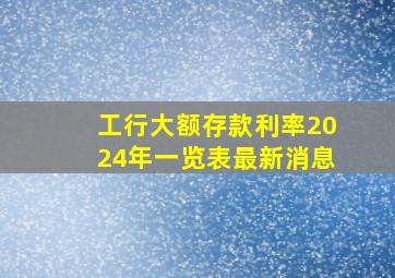 工行大额存款利率2024年一览表最新消息