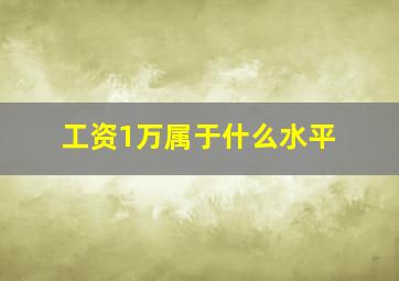 工资1万属于什么水平