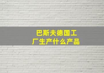 巴斯夫德国工厂生产什么产品