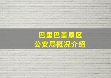 巴里巴盖垦区公安局概况介绍