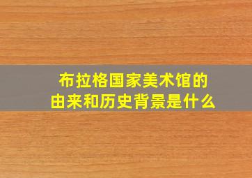 布拉格国家美术馆的由来和历史背景是什么