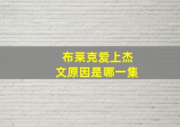 布莱克爱上杰文原因是哪一集