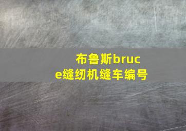 布鲁斯bruce缝纫机缝车编号