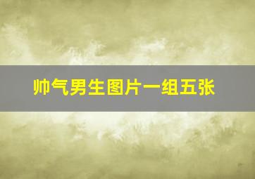 帅气男生图片一组五张