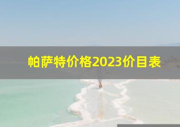 帕萨特价格2023价目表