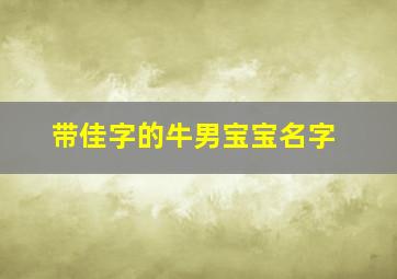 带佳字的牛男宝宝名字