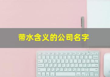 带水含义的公司名字