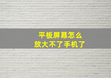 平板屏幕怎么放大不了手机了