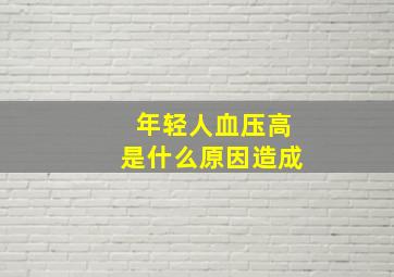 年轻人血压高是什么原因造成