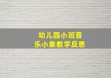 幼儿园小班音乐小象教学反思