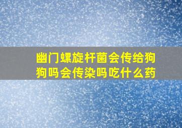 幽门螺旋杆菌会传给狗狗吗会传染吗吃什么药