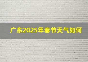 广东2025年春节天气如何