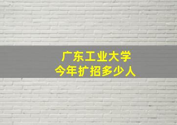 广东工业大学今年扩招多少人