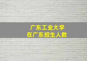 广东工业大学在广东招生人数